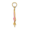 14K Pink Enameled Windsail Surf Board Charm