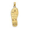 14K and White Rhodium 3-D Enameled Palm Tree and Bucket on Flip-Flop Charm