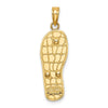 14K and White Rhodium Multi-Colored 3-D Enameled Beach Scene On Flip-Flop Charm