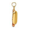 14K 3-D Multi-color Enameled Hot Dog with Bun Charm