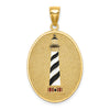 14K Enamel Cape Hatteras Lighthouse Pendant with John 8:12 On Reverse
