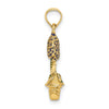 14K 3-D Enameled Lavender Hydrangea Flower In Pot Charm