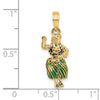 14K 3-D Hula Girl with Moveable Grass Skirt Charm