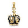 14K 3-D with Blue Enamel Crown Charm