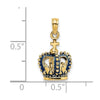 14K 3-D with Blue Enamel Crown Charm