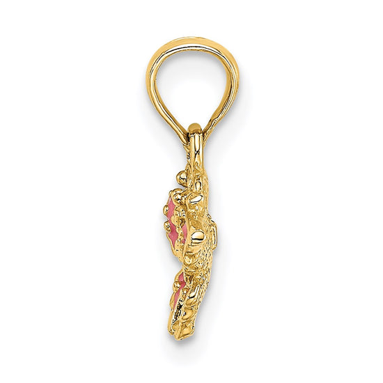 14K Enameled Mini Pink Butterfly Charm