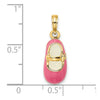 14K Pink Enameled 3-D Baby Shoe Charm