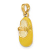 14K Yellow Enameled 3-D Baby Shoe Charm