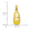 14K Yellow Enameled 3-D Baby Shoe Charm