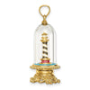 14K 3-D Enamel Cape Hatteras Lighthouse In Glass Dome Charm