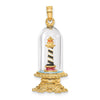 14K 3-D Enamel Cape Hatteras Lighthouse In Glass Dome Charm