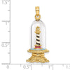 14K 3-D Enamel Cape Hatteras Lighthouse In Glass Dome Charm