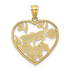 14K Enamel Dragonfly and Flower in Heart Charm