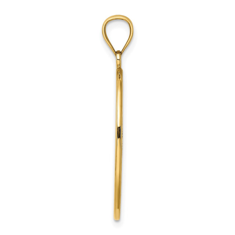 14K Enameled White Butterfly In Oval with Orange Flowers Charm