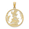 14K Enamel Sea Turtles In Circle Charm