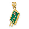 14K Green Enameled 3-D Pool Table Charm