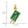 14K Green Enameled 3-D Pool Table Charm