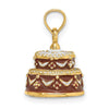 14K 3-D Brown Enameled HAPPY BIRTHDAY Cake Charm