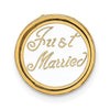 14K Polished Enameled JUST MARRIED 3-D Wedding Cake Pendant