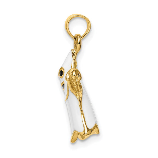 14K 3-D Enameled Ghost Charm