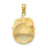14K Orange and Green Enameled Orange with Stem and Leaf Charm