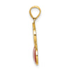 14K Red and Green Enameled Cherries with Leaf Charm