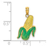 14K Yellow and Green Enameled Corn with Peeled Husk Charm
