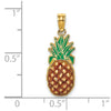 14K 2-D Brown and Green Enameled Pineapple Charm