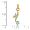 14K 3-D Aqua Enamel Open Toe High Heel Charm
