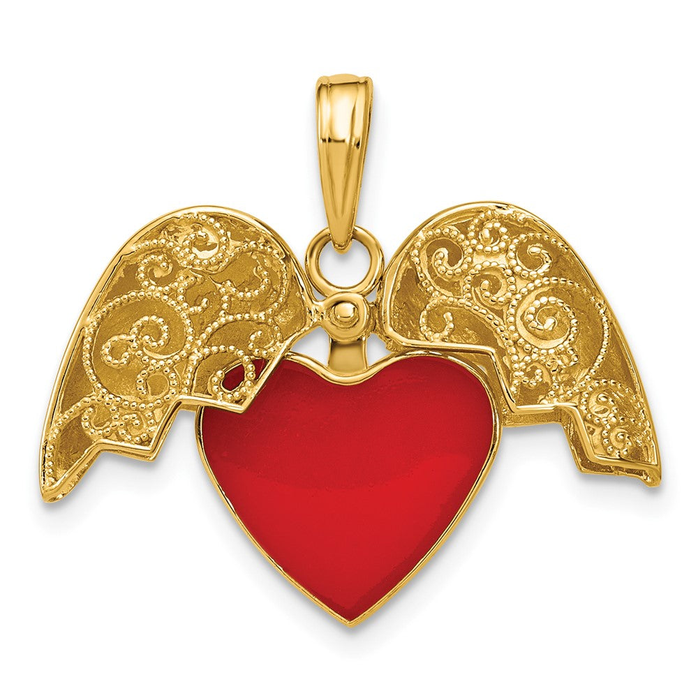Gold 3-D ReversibleHeart Pendant