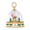 14K 3-D Enameled HAPPY HOLIDAYS on Bottom Glass Snow Globe Charm