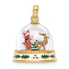 14K 3-D Enameled HAPPY HOLIDAYS on Bottom Glass Snow Globe Charm