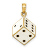 14K 3-D Enamel Dice Charm