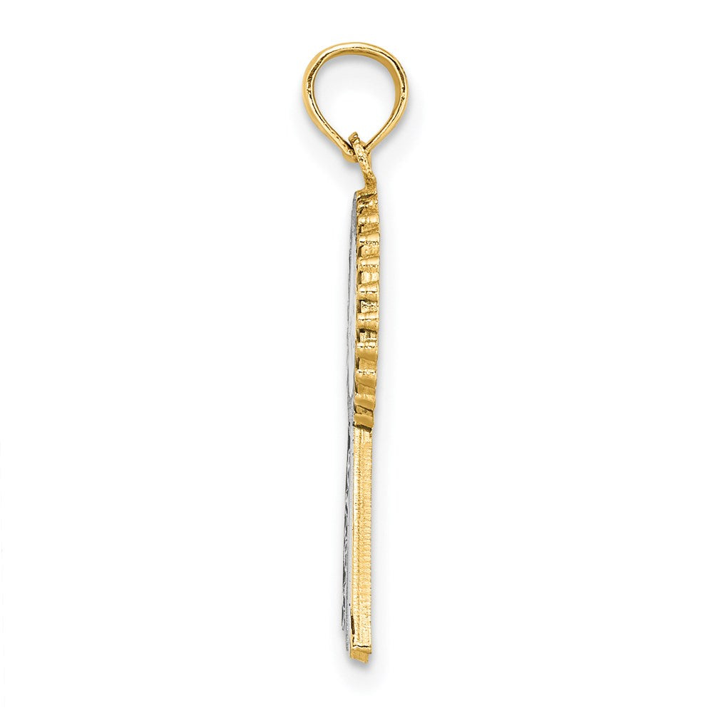 14K Blue and White Enameled 1st PLACE Ribbon Charm