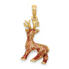 14K 3-D Enameled Red-Nosed Reindeer Charm