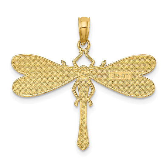 14K Multi-Color Enamel Dragonfly Charm