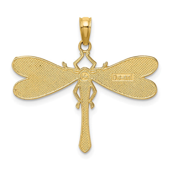 14K Multi-Color Enamel Dragonfly Charm