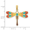 14K Multi-Color Enamel Dragonfly Charm