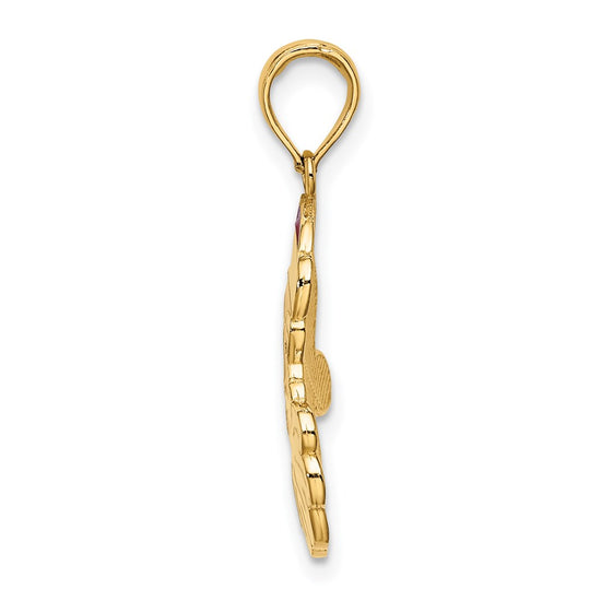 14K Enameled Santa Face Charm