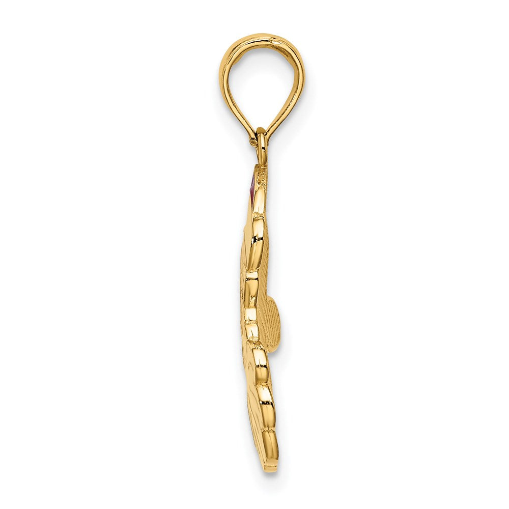 14K Enameled Santa Face Charm