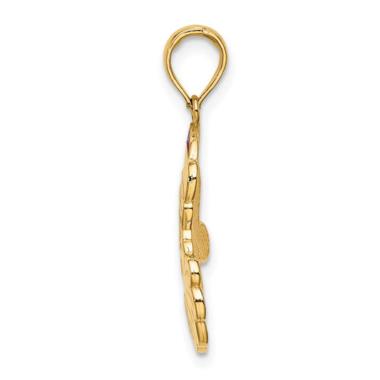 14K Enameled Santa Face Charm
