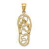 14K Multi Heart Flip-Flop with White Enamel Charm