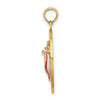14K SARASOTA Circle with Enamel Conch Shell Charm