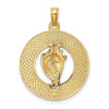 14K SARASOTA Circle with Enamel Conch Shell Charm