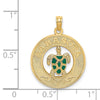14K with Green Enamel Turtle SARASOTA Circle Charm