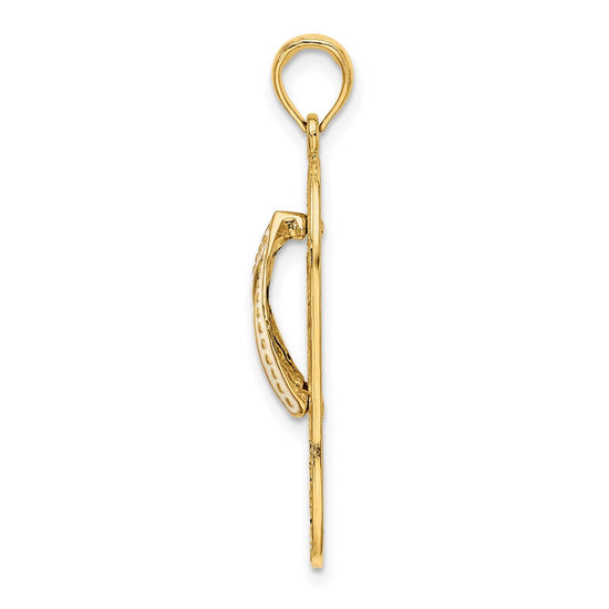 14K Enameled Palm Tree Flip-Flop Charm
