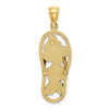 14K Enamel Red Hibiscus Flower Flip-Flop Charm