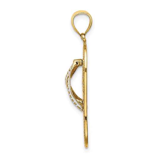 14K Multi Color Enamel Flower Flip-Flop Charm