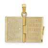 14K 3-D Multi-color Enamel Butterfly Ecclesiastes 3:1 Book with Moveable Pages Pendant