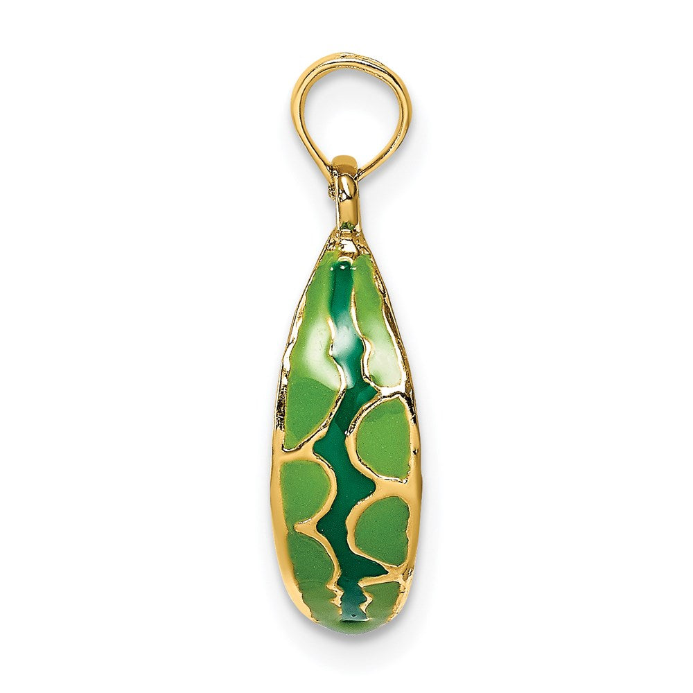 14K Multi-color Enameled 3-D Watermelon Charm